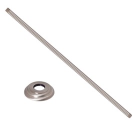 Westbrass A3624A-07 1/2" IPS x 24" Round Ceiling Mount Shower Arm with Flange, Satin Nickel