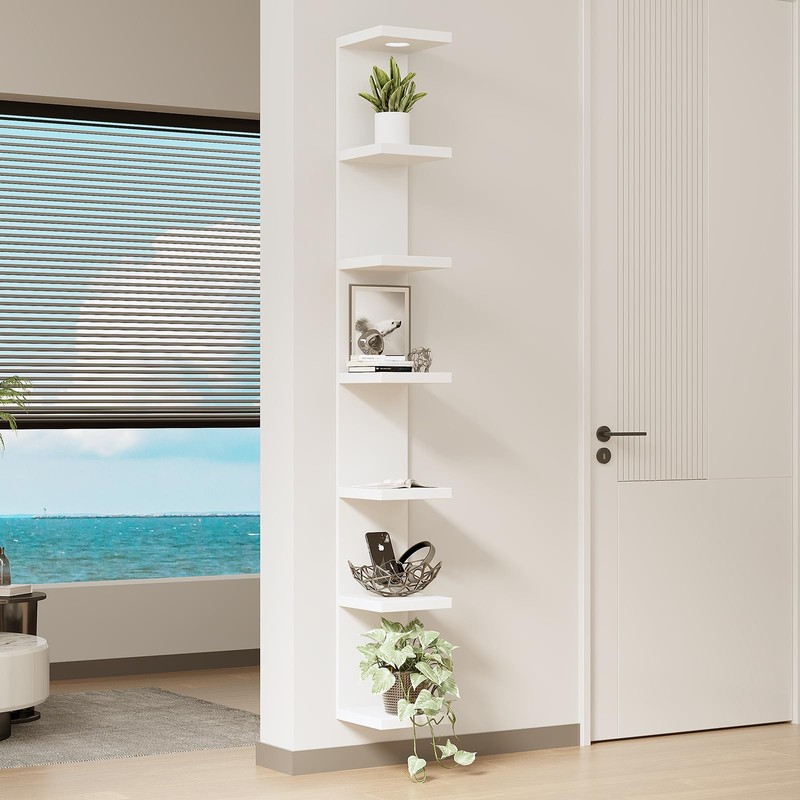 LitaEther Versatile 7 Tier Wall Shelf Unit,White Lack Wall Shelf,Display