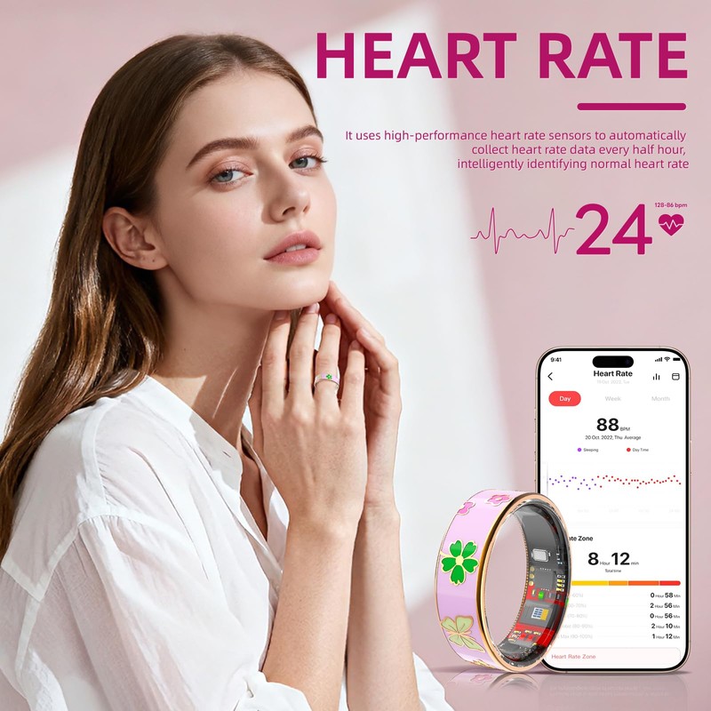 Govllfoz Smart Rings, Ceramic Ring, Enamel Rings, for Women and