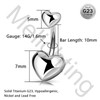 Melighting Titanium Belly Bars Heart Button Piercing Jewellery14G Belly Button