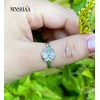 Mnshaa Ring 925 Sterling Silver Rhodium Plated Blossom Design Open