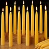 24 Packs Natural Beeswax Taper Candles 8 inch Beeswax Candles