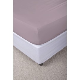 Italian Bed Linen Max Color Flat Sheet 25 cm, Cotton, Hazy Rose, Small Double