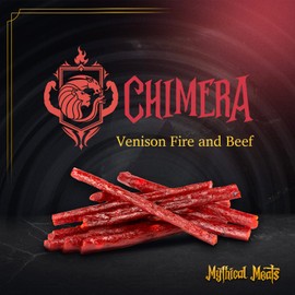 Mythical Meats Original Flavor Chimera 12-Pack Snack Sticks – Venison Fire w/Beef – Dried & Dehydrated Meats Seasoned to Perfection – High Protein Snacks