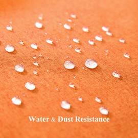 MIULEE Pack of 2 Decorative Outdoor Solid Waterproof Throw Pillow Covers Polyester Linen Garden Farmhouse Cushion Cases for Patio Tent Balcony Couch Sofa 18x18 inch Orange