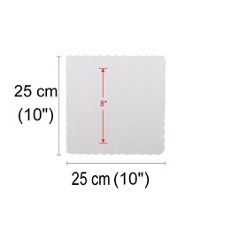 KINGREE 25 PCS 10 Inches Cakeboards for 8 Inch Cake, Mousse Cake Boards,cake,dessert,pastry display Cake Boards.(Square-White)