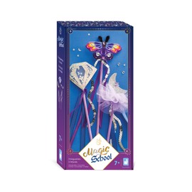 Janod J09136 Magic School-3 Magic Wands Crafts for Children's Creative Set with Ribbons, Sequins and Chenille Yarn World of Magic Children's Game from 7 Years, J09136, Multicoloured
