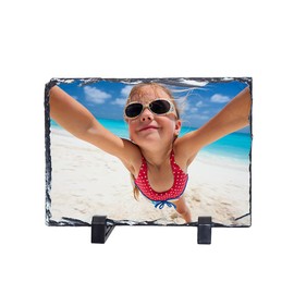 MR.R Sublimation Blanks Rectangular Rock Slate Photo Plaque Picture Frame, Customized Photo Frame Novelty for Wedding,Birthday,Baby Birth,4x6 inch