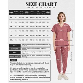 Eadflie Scrubs for Women Set - 8-Pocket V-Neck Scrub Uniform, Stretch Jogger Pants, Medical Workwear for Nurses, Pet Care (Flesh Pink/S)