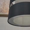 MiniSun Modern Large 2 Tier Black & White Cylinder Ceiling