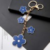 Giftale Women's Flower Bag Charms Enameled Keychain Purse Accessories, (Blue)