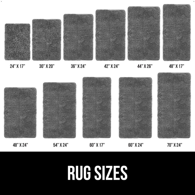 GORILLA GRIP Bath Rug Mat, Thick Soft Absorbent Chenille, Quick