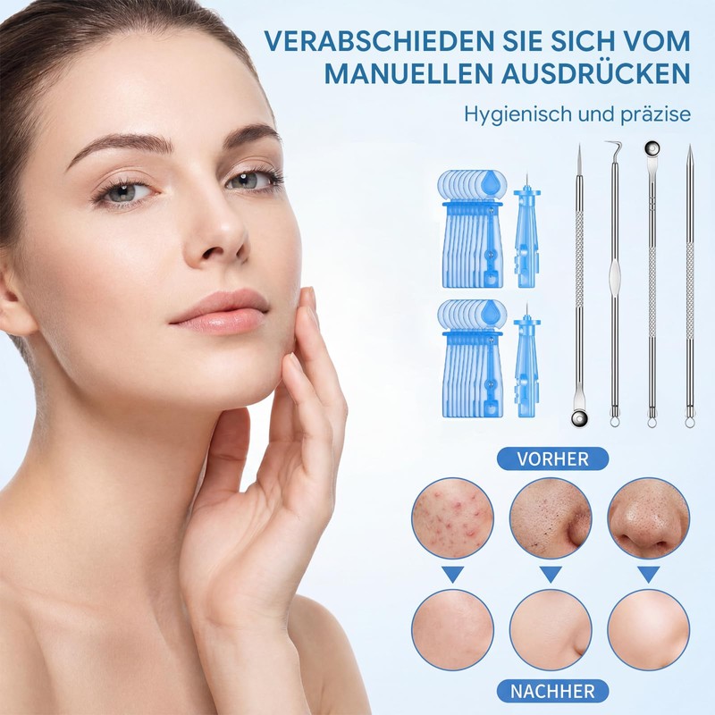 CihFnia 154 Piece Pimple Squeezer Tool Set, Blackhead Remover, Pimple