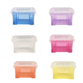 6 Pack Small Storage Box with Lid Mini Plastic Storage Box Organiser Clear Bin Box (8.5*6.5*5CM/3.34*2.6*2inch)aniser Box with Lid Small Storage Bin Box (8.5*6.5*5CM/3.34*2.6*2inch)