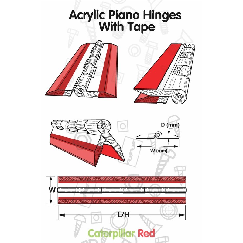 4X Acrylic Hinges - No Glue Required. Transparent Clear Plastic