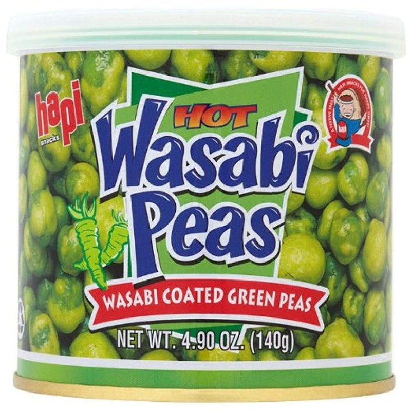 Hapi Hot Wasabi Peas, 4.9-Ounce Tins (Pack of 8)