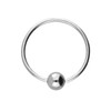 PIERCINGLINE Titanium O-Ring + Bendable Ball Silver Lip Eyebrow Nose