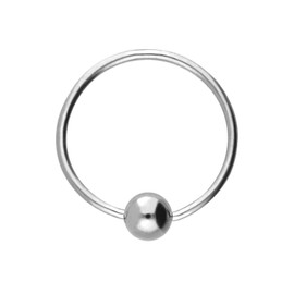 PIERCINGLINE Titanium O-Ring + Bendable Ball Silver Lip Eyebrow Nose Ear Piercing, Titanium