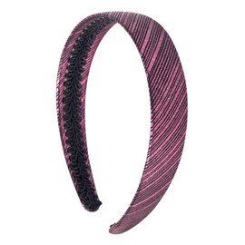 Motique Accessories 1 Inch Metallic Fabric Headband for Women and Girls(Pink)