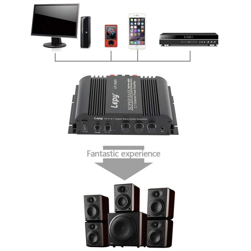 Deep Bass LEPY LP-168S 40W x 2 Mini Amplifier Hi-Fi