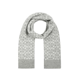 Coach Women's Metallic Signature C Jacquard Scarf, Chalk, One Size