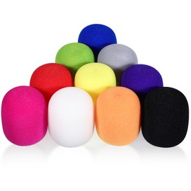 10 Stück Mikrofon Windschutz Mikrofon Schaumstoff Popschutz Mikrofon Bunt Mikrofonabdeckung Handmikrofon Schaumstoff Windschutz für Ktv Bühnenperformance Familienfeier