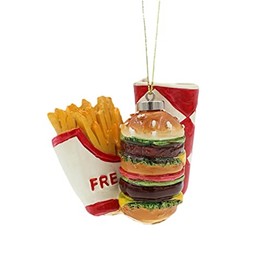 Fast Food Meal Burger and Fries Christmas Ornament J7472
