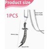 LEEQBCR 1 x Sword Necklace for Men Women Zulfiqar Sword