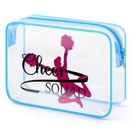 Gfhzdmf Cheer Gifts For Cheerleaders Clear Makeup Bag Thank You Gift For Cheer Coach Cheer Mom Cheer Team Gift For Women PVC Cosmetic Bag Cheer Stuff Birthday Christmas Graduation Gift Travel Pouch