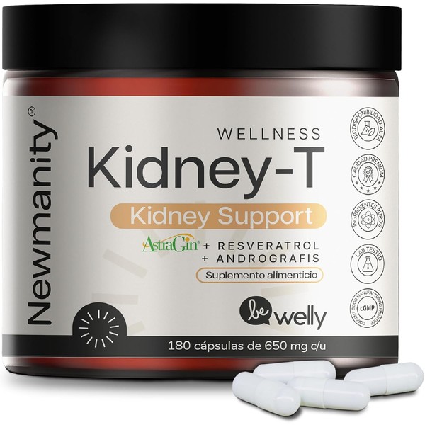 NEWMANITY Kidney-T Astragin + Resveratrol + Adaptogenos - 2 meses