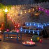 Larkvue 100FT(2x50FT) RGB Solar Outdoor String Lights with Remote, Dimmable