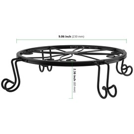 HAKZEON 3 Pack 9 Inch Heavy Duty Iron Plant Stand, Black Plant Stand for Flower Pot, Metal Plante Holder, Flower Pot Stand for Indoor Outdoor and Balcony