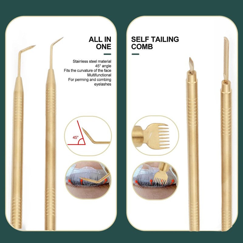 Kit 2 en 1 de Perma Pestañas de Acero Inoxidable