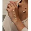 Rotnso Hand Chain Bracelet for Women Dainty 14K Real Gold