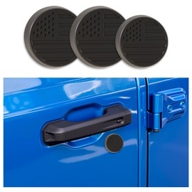 Spawson Keyhole Covers, 3 PCS Strong Magnet Keyhole Decor Accessories for Door Lock Protection for 1997-2022 Jeep Wrangler JK JL JT Gladiator, Door Handle Decor for Jeep