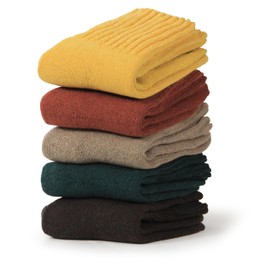 BenSorts Winter Warm Socks for Women Thick Cozy Crew Socks for Boots Booties Solid Colors 5 Pair Pack Brown Red Green Yellow Khaki Gifts