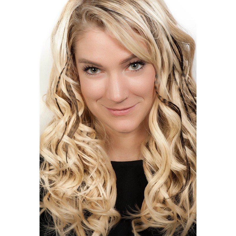 NPW Brown Clip In Hair Lights Stripey Strips, 4 Count