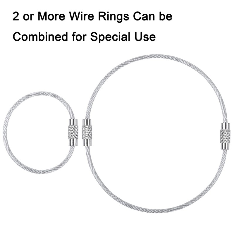 Wisdompro Wire Keychains, Screw Type, Wire Keyring, Key Chain, Stainless