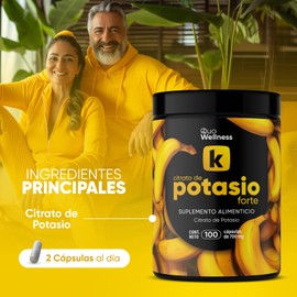 Citrato de Potasio | 100 cápsulas de 700 mg | Ingredientes Naturales
