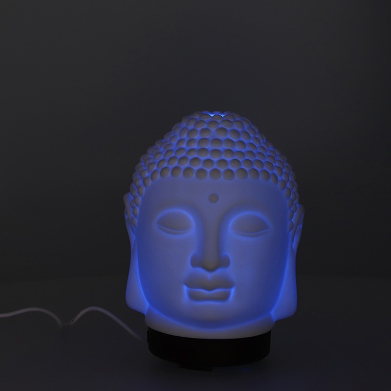 100‑200ml Ceramic Humidifier Buddha Shaped Aroma Diffuser with Night Light