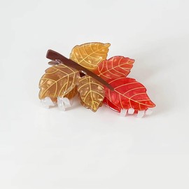 Adorable cat clips for hair - Animal Hair Barrettes for Girls, Women - fun hair clips (Leaf hairpin)