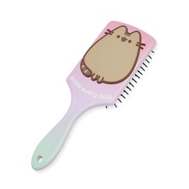 Pusheen Women's Hair Brush and Scrunchie Set | Adults All Over Print Bobble and Paddle Brush with 3D Cat | Multicoloured Detangling Cushion Brush and Hair Band | Cartoon Comic Strip Merchandise Gift