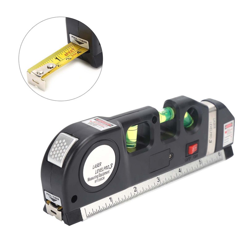 Laser Spirit Level Multifunctional Horizontal Ruler Measuring Tape Measure Ruler