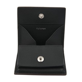 Valorex Coin Purse, Genuine Leather, Luxury Italian Leather, Easy to Use, Compact Wallet, Women's, Men's, Black