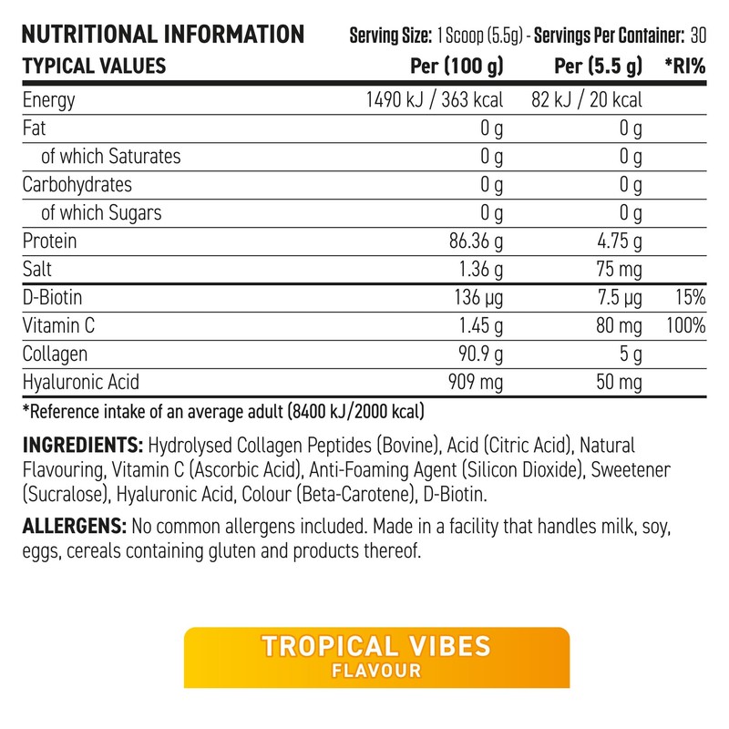 Applied Nutrition Collagen Powder - Tropical Vibes Flavour - 5000mg