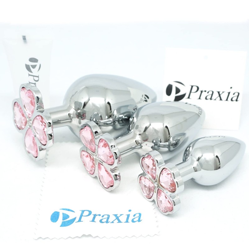 Praxia Jewelry, Plug, Quatrefoil Pink, Medium, Maximum Diameter 1.3 inches