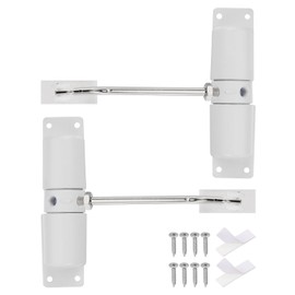 sourcing map 2 Pcs 128mm/5.04" Spring Door Closer, Aluminum Alloy Automatic Door Closers with Adjustable Closing Speed for Home Self-Closing 20-40kg Door, White