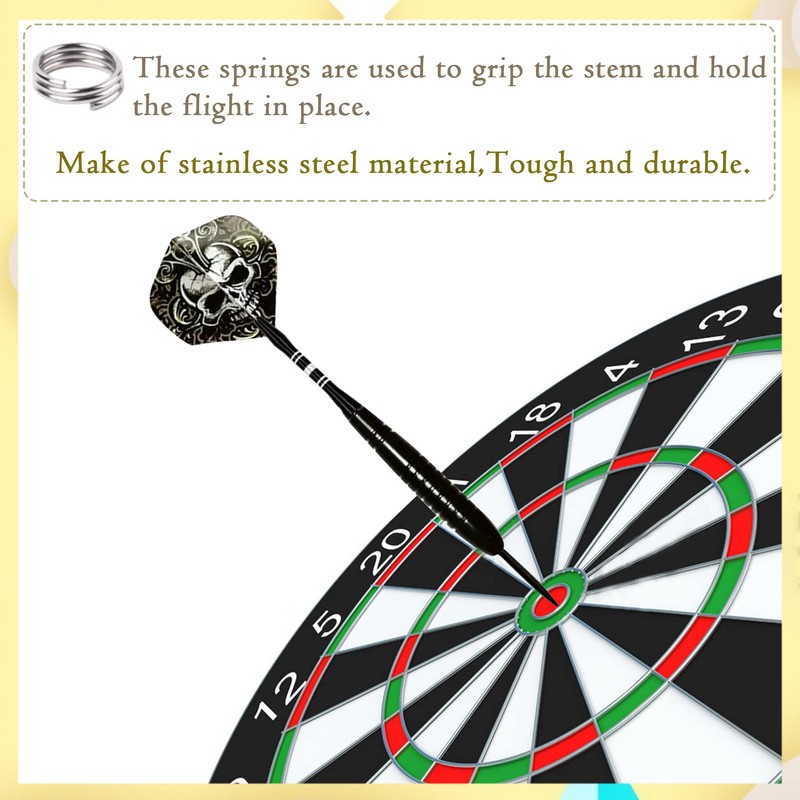 JpGdn 128Pcs Darts Shafts and Flights Plastic Medium Dart Stems