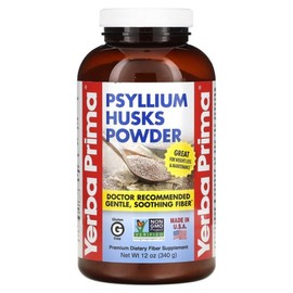 Yerba Prima Psyllium Husk Powder 12oz (340g), 1 piece, 340g / 예르바 프리마 차전자피 분말 12oz(340g), 1개, 340g