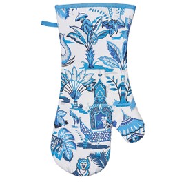 Ulster Weavers Blue Gauntlet (37 x 20cm) -100% Cotton-1 Piece Heat Resistant-Washable Oven Glove-Kitchen Accessories-Elephant Gifts, One Size